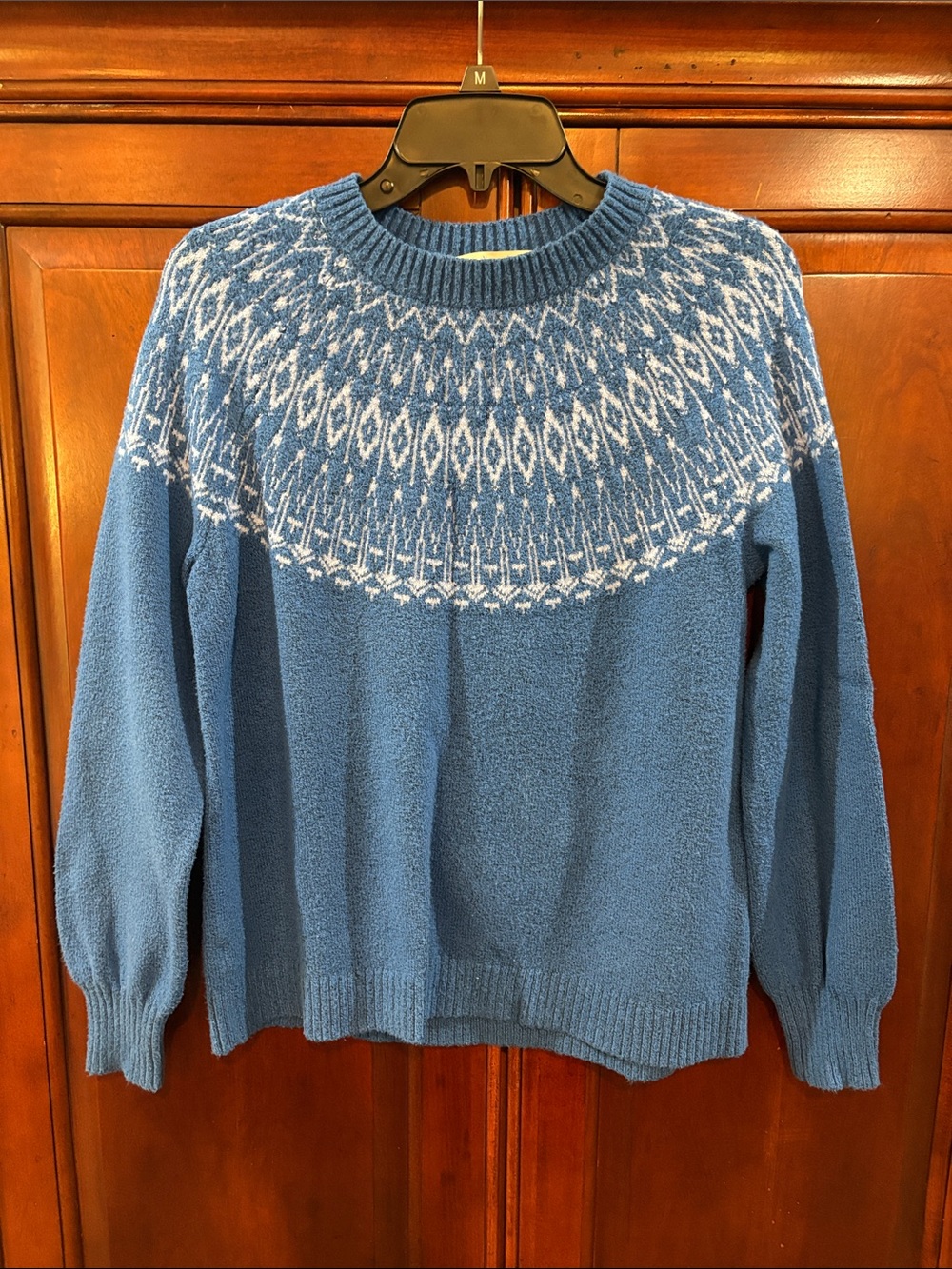 LOFT Blue Nordic Yoke Crewneck Sweater - Men